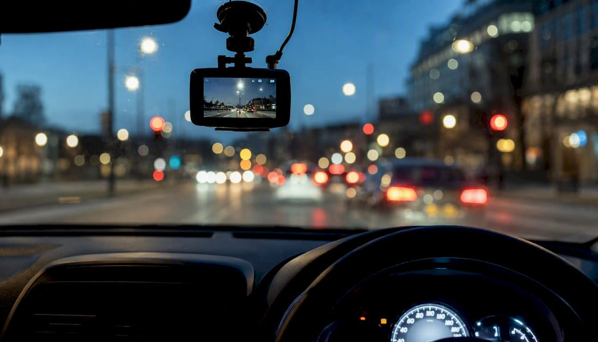 Dashcam live streaming a street view inside car