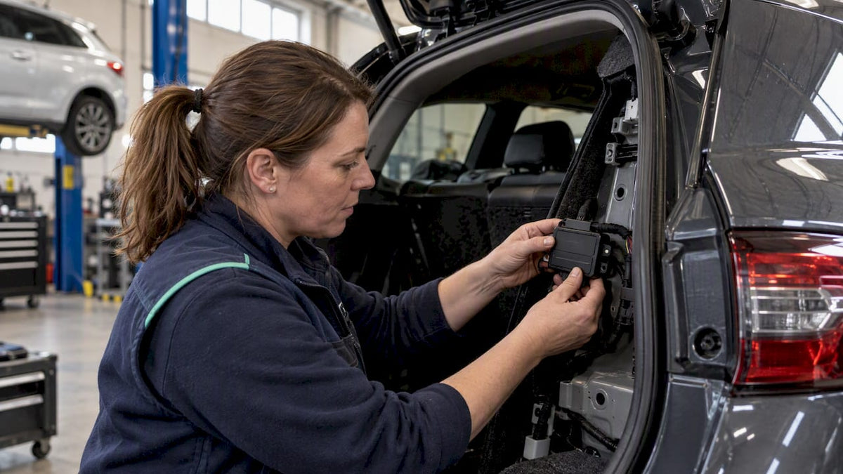 Thatcham S5 tracker beside hybrid car