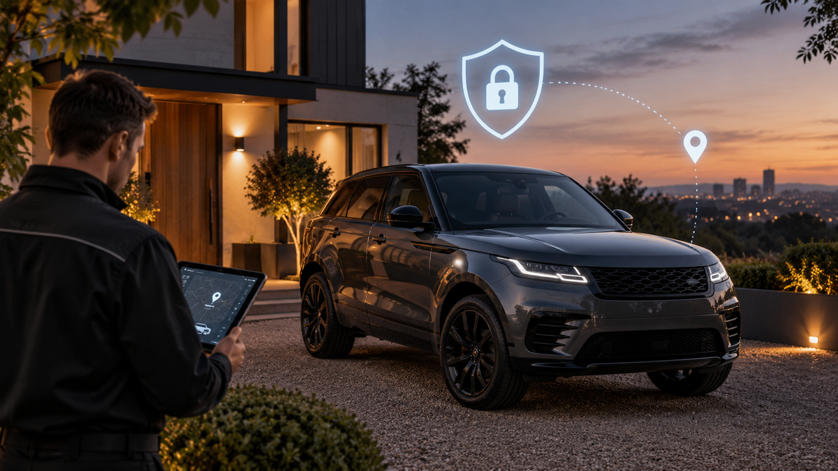 Car protected by a monitored insurance-approved vehicle tracker